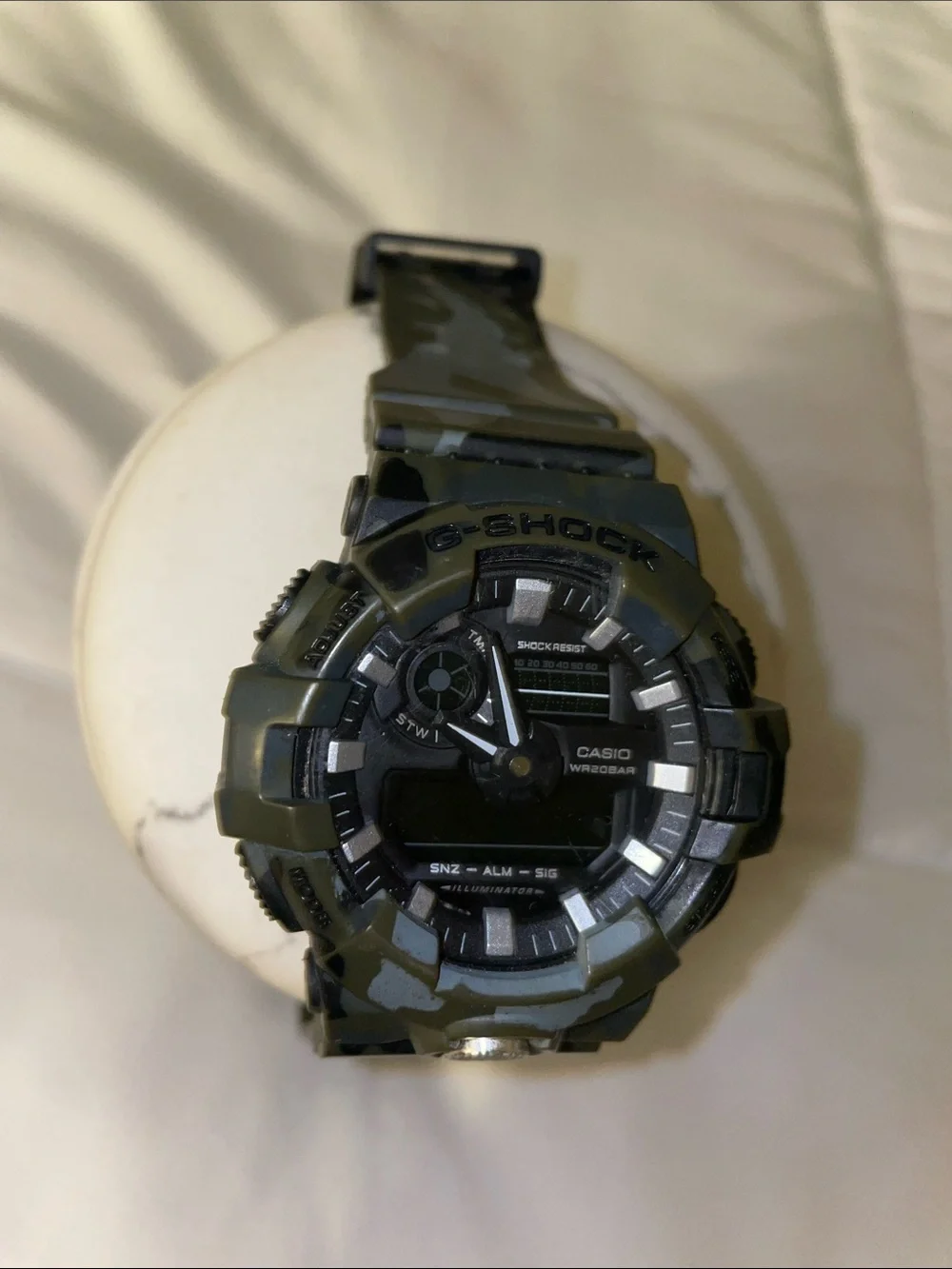 Casio G-Shock Tactical Camouflage Resin Watch - Green and White Pattern
